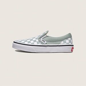 Vans Gray and White Checkerboard‎ Slip-Ons